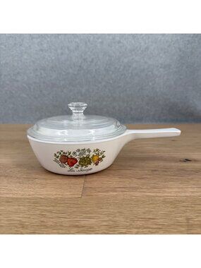 Corning Ware VTG 1 Pint Saucepan Spice o Life Collection La Sauge Sage Lid Inc